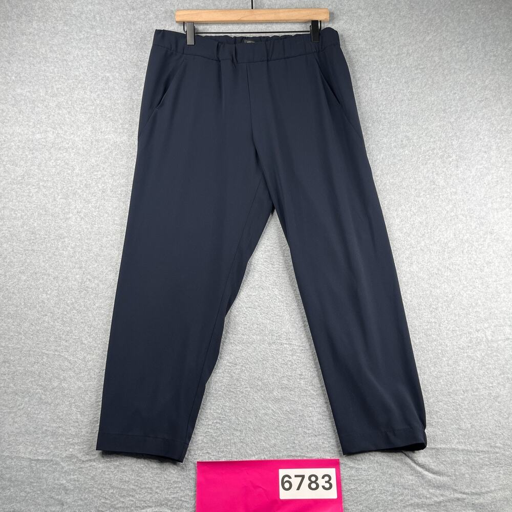 Ann Taylor Casual Elastic Waist Pants Womens Size Large Navy Blue